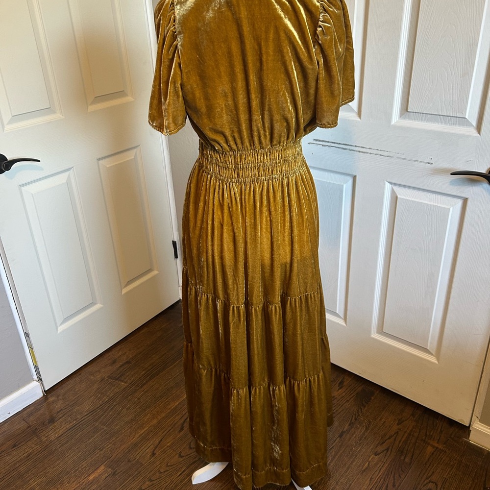 Anthropologie Gold Velvet the somerset maxi Dress - Picture 6 of 7
